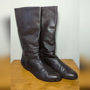 Cobbie Leather Under Knee Length Brown Boots Narrow Women's Size 11N